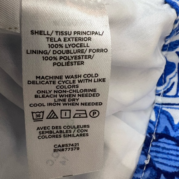 NWT Ann Taylor beautiful blue white tile print side tie sarong wrap skirt size 2 - Picture 15 of 15